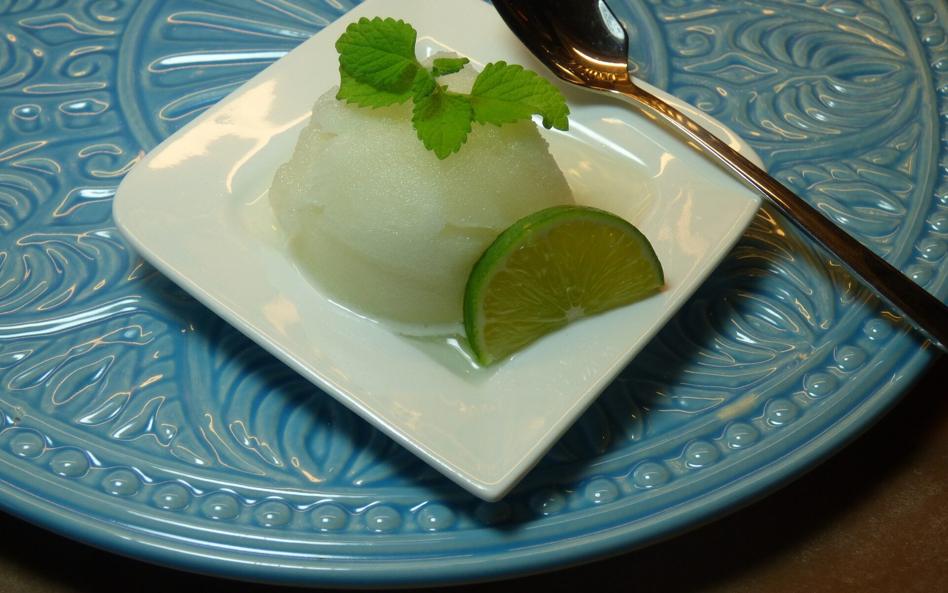 All About Italian Ice. Lime Italian Ice served on a plate
